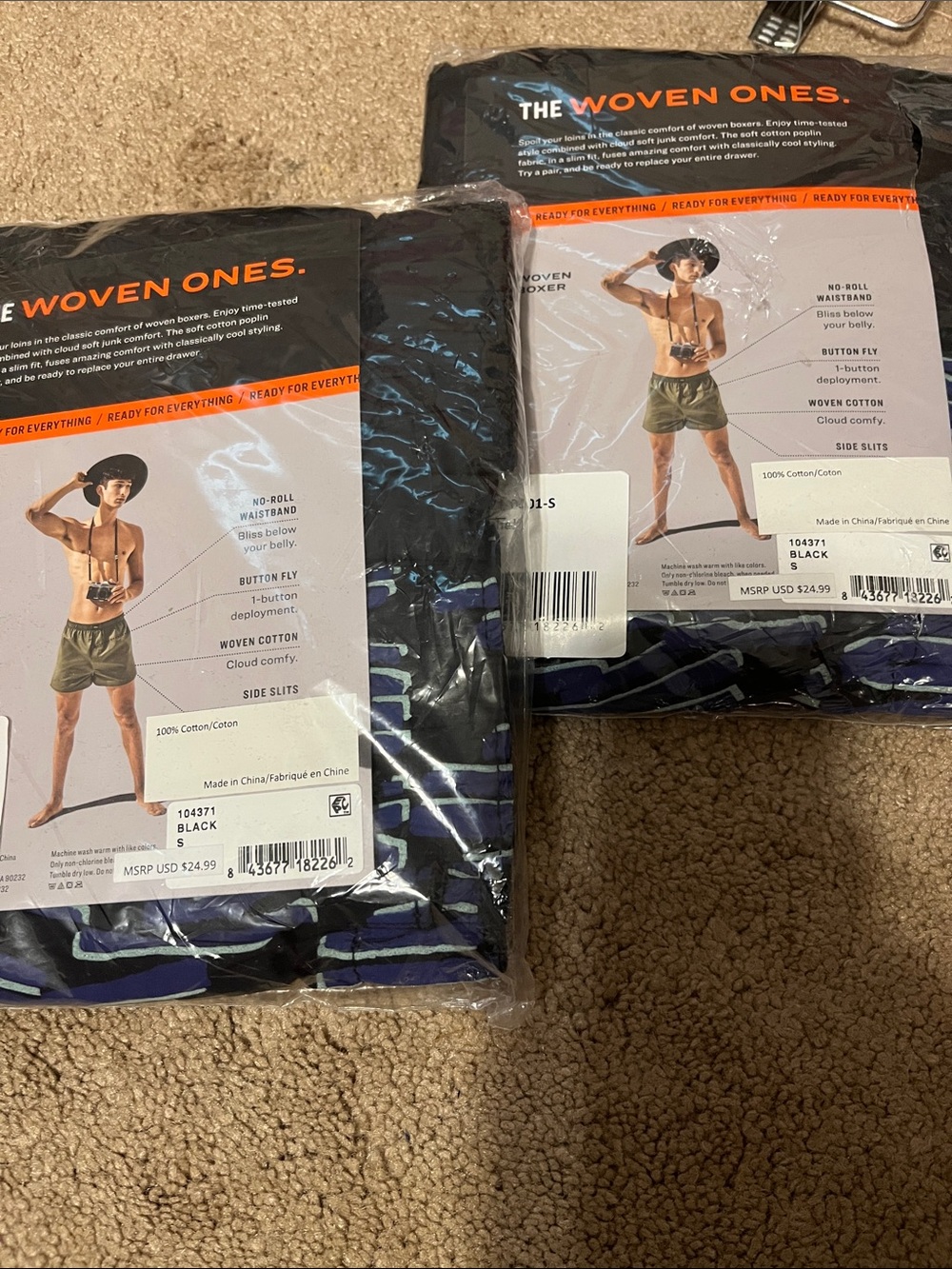 Pair of Thieves The Woven Ones Men's Boxer Shorts - Black & Navy Stripe